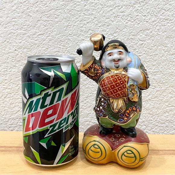 Vintage Kutani Daikoku God Of Fortune & Wealth Guardian of Farmers 6” Figurine - Picture 2 of 11